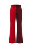 2-Piece Red Patchwork Notched Lapel Women Prom Suits with Belt