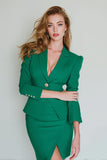 Dark Green Notched Lapel 2 Piece Bodycon Short Prom Suits