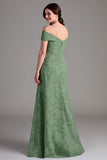 Eucalyptus A-Line Off The Shoulder Long Bridesmaid Dress