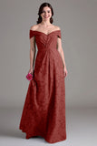 Off The Shoulder Sage Green Floral A-Line Long Choir Dress