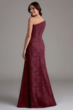 A-Line One Shoulder Ruched Eucalyptus Bridesmaid Dress