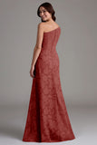 Navy One Shoulder A-Line Long Choir Dress