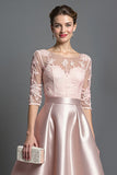 Apricot Satin A Line Mother Of The Bride Dress With Appliques