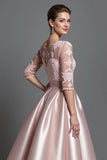 Apricot Satin A Line Mother Of The Bride Dress With Appliques