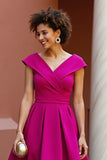 Dusty Rose A Line V Neck Mother Of The Bride Dress