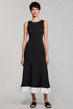A Line Beaded Long Black Work Dress