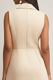 Champagne A Line Short Work Dress with Pockets