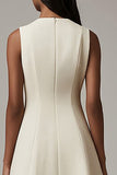 Ivory Short A Line Work Dress with Pockets