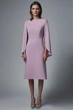 Wisteria Sheath Bateau Neck Midi Work Dress