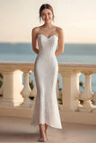 Lace Ivory Sweetheart Mermaid Wedding Reception Dress