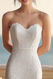 Lace Ivory Sweetheart Mermaid Wedding Reception Dress