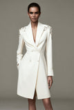 Sparkly Ivory Shawl Lapel Short Blazer Dress