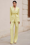Daffodil 2 Piece Notched Lapel Business Suits with Sash
