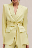 Daffodil 2 Piece Notched Lapel Business Suits with Sash