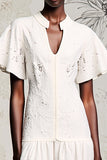 White Lace A Line Wedding Guest Dress