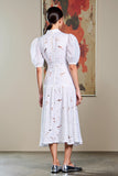 White A Line Printed Wedding Guest Dress