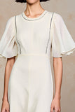 Ivory A Line Chiffon Wedding Guest Dress