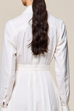 White A Line Long Sleeves Wedding Guest Dress