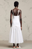 Whiet A Line Spaghetti Straps Wedding Guest Dress with Flowers