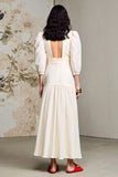 Ivory V-Neck Long Sleeves Wedding Guest Dress