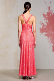Pink Sheath Ruched Long Wedding Guest Dress