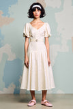 Ivory A Line Ruffled Wedding Guest Dress