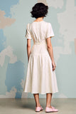 Ivory A Line Ruffled Wedding Guest Dress