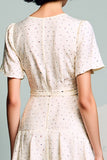 Ivory A Line Ruffled Wedding Guest Dress