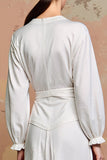 White A Line Long Sleeves Wedding Guest Dress