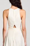 Simple A Line Ivory Long Wedding Guest Dress