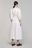 Long Sleeve High Neck White Wedding Guest Dress With Bow
