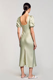 Cowl Neck A Line Satin Wedding Guest Dress