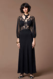 Black Lace A Line Wedding Guest Dress