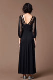 Black Lace A Line Wedding Guest Dress