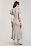 Jersey V Neck Grey Wedding Guest Dress