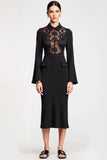 Lace Chiffon Black Sheah Wedding Guest Dress