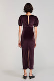 Velvet Burgundy Sheath Wedding Guest Dress