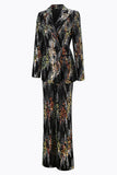 Sparkly Black Peak Lapel 2 Piece Women's Prom Suit