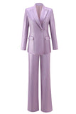 Purple Peak Lapel One Button 2-piece Women Suits