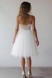 Lace A Line V Neck Little White Dress