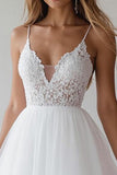 Lace A Line V Neck Little White Dress