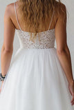 A Line Spaghetti Straps Tulle Little White Dress
