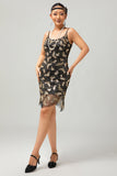 Black Golden Sequin Vintage Bodycon 1920s Dress
