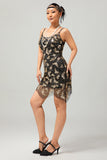 Black Golden Sequin Vintage Bodycon 1920s Dress