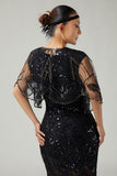 Beaded Black Sequin 1920s Women Cape