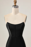 Black Corset Bodycon Cut Out Beaded Graduation Dress