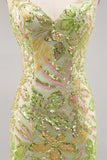 Green Sequin Backless Bodycon Graduation Dress