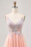 Blush A Line Sequins Appliqued Short Graduation Dress