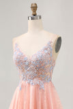 Blush A Line Sequins Appliqued Short Graduation Dress