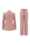 Fuchsia Peak Lapel 2-piece Women Suits with Buttons